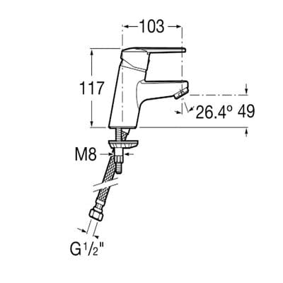 Victoria V2 Chrome Smooth Body Basin Mixer Tap