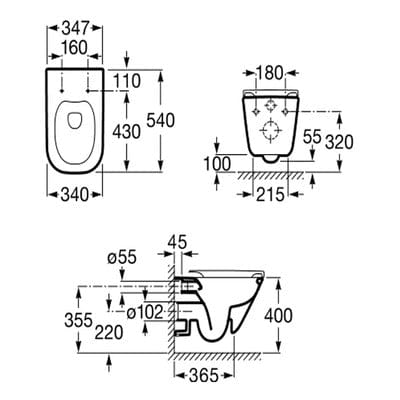 The Gap Clean Rim Wall Hung Toilet Pan