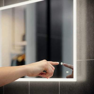 LED Illuminated Landscape Mirror with Demister, Shavers Socket and Touch Sensor Switch