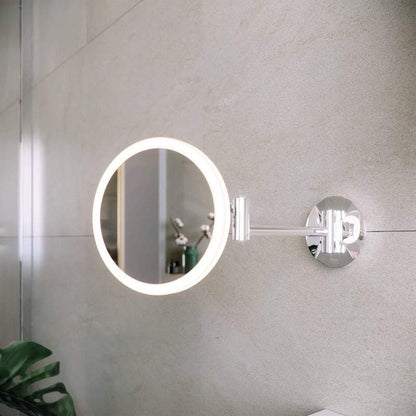Plus LED Illuminated Round 3x Magnifying Mirror with Magnetic Pull Out Switch