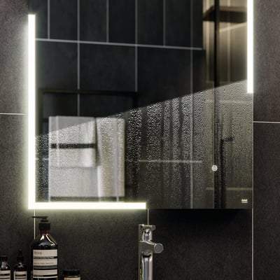 Citrine LED Illuminated Portrait Mirror with Demister, Shavers Socket and Touch Sensor Switch
