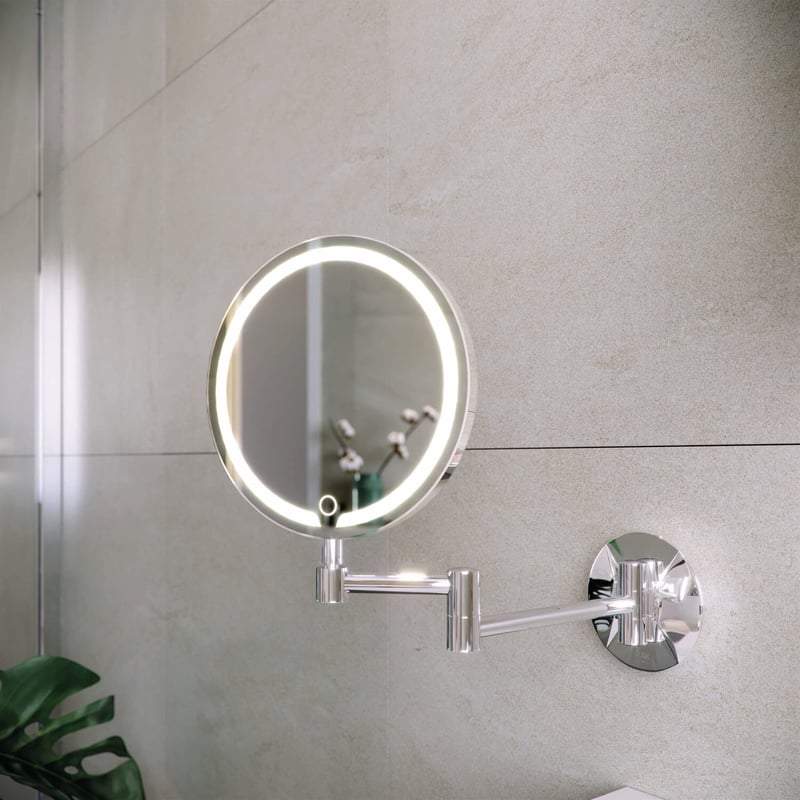 LED Illuminated 3x Magnifying Mirror with Touch Sensor Switch - All Styles