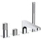 4 Hole Deck Mounted Bath Shower Mixer Tap - All Colours