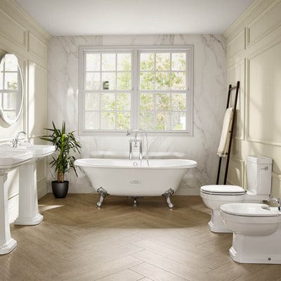 Eliptico White Free Standing Cast Iron Bath - 1700 x 850mm