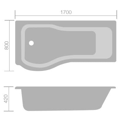 Compact P Shower Bath Set - Right Handed