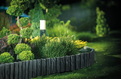 Lawn Edging, Plastic Palisade Wood Effect, 2.32m, Black