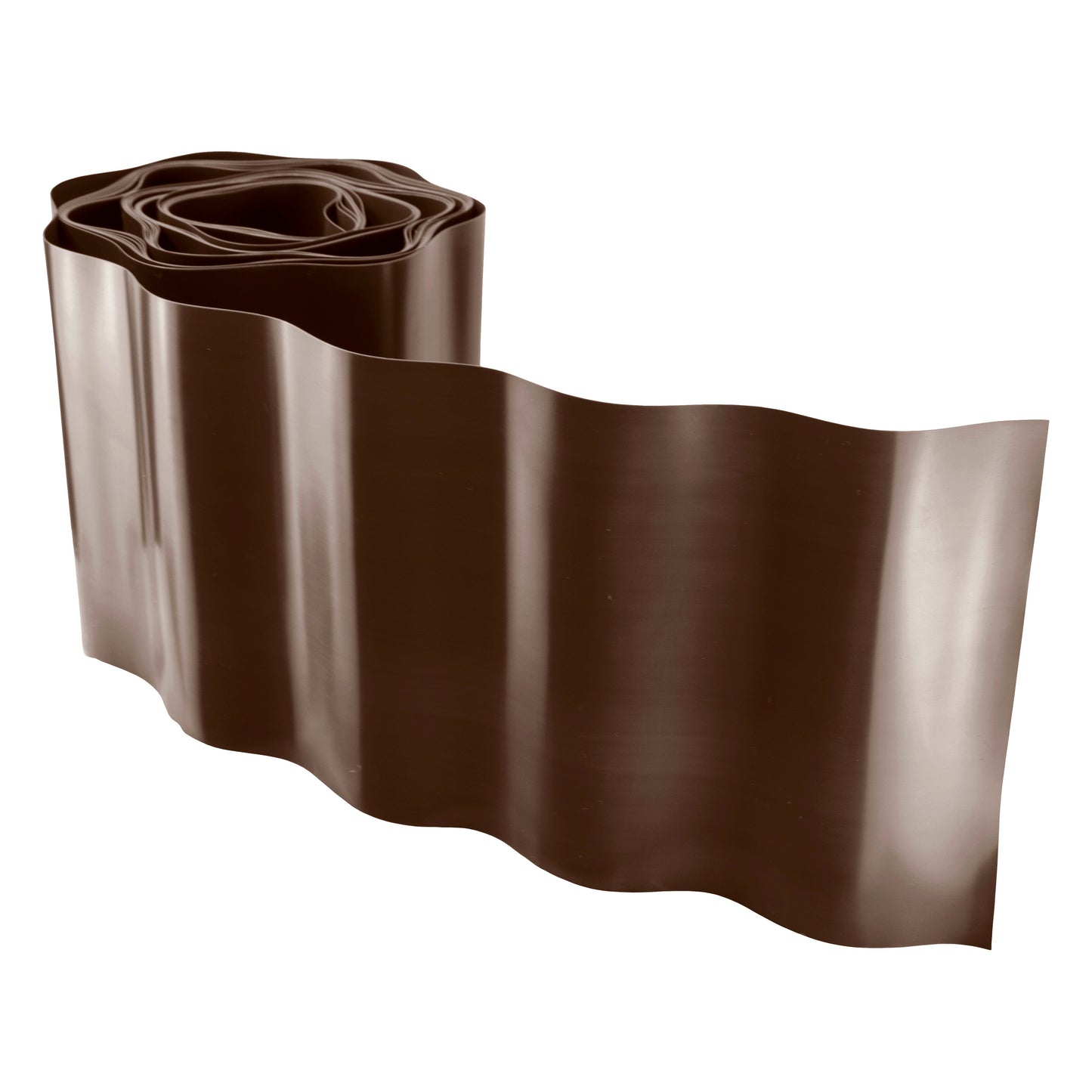 Wavy Plastic Garden Lawn Edging, H=25CM, L=9M, Brown