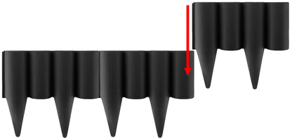 Lawn Edging, Plastic Palisade Wood Effect, 2.5m Box, Black