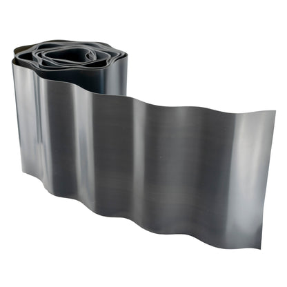 Wavy Plastic Garden Lawn Edging, H=10CM, L=9M, Gray