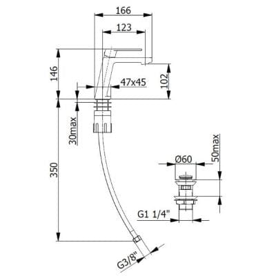 Move Chrome Basin Mixer w/ Pop-Up Waste