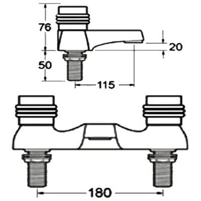 Danube-N Chrome Deck Mounted Bath Filler Tap