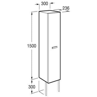 Victoria Basic 1500mm Column Bathroom Unit - Gloss White