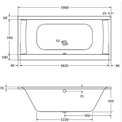 Oporto Double Ended Bath - All Sizes