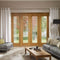 External Pre-Finished Oak French Door Side Light (Chrome)