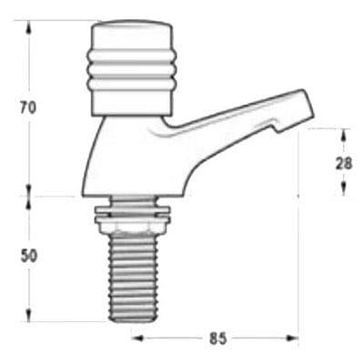 Danube-N Chrome Bath Pillar Tap