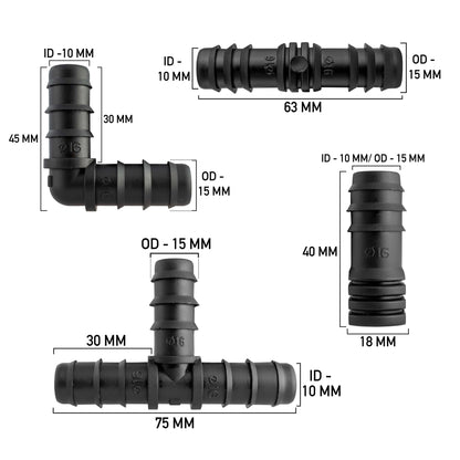 Mix 1/2" Barb Connectors POROUS15