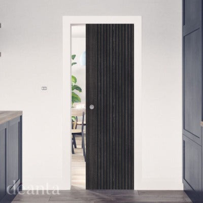 Deanta Malmo Dark Grey Ash FSC Pre-Finished Internal Door - All Sizes
