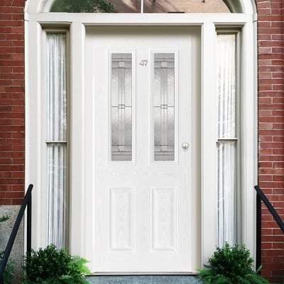 Malton White GRP Pre-Finished 2 Double Glazed Lead Light Panels - 2032mm x 813mm