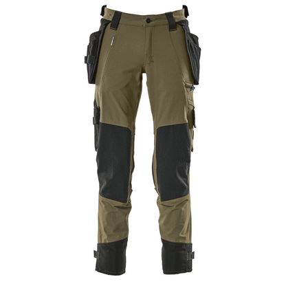 Mascot Advanced 17031 Water-Repellent Stretch Holster Pocket Work Trouser Moss Green