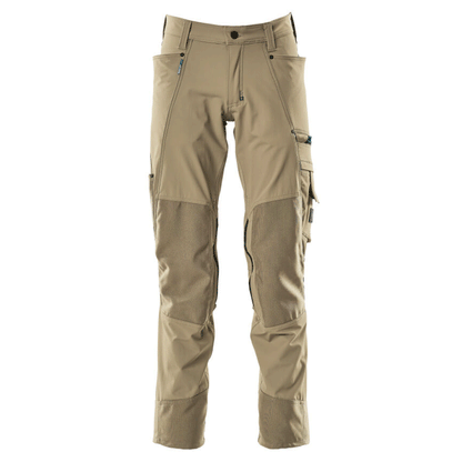 Mascot Advanced 17179 Ultimate Stretch Kneepad Work Trousers Light Khaki, 35" Waist 32" Leg