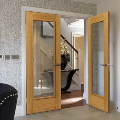 Oak Medina Pre Finished Glazed Internal Door - All Sizes