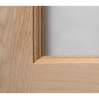 Modern 3 Panel Oak Frosted Glazed Unfinished Internal Door - All Sizes