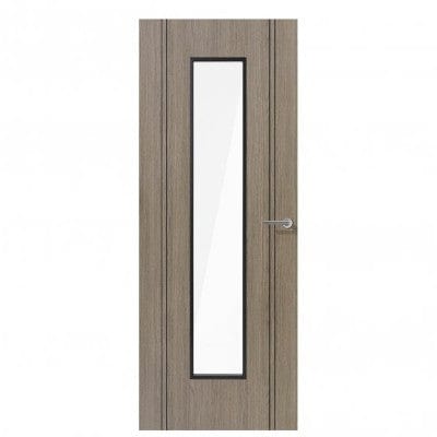 Monaco Light Grey Fully Finished 1 Glazed Clear Light Panel Interior Door - All Sizes