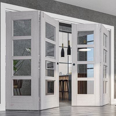 Montreal Ash Light Grey Glazed Internal Fire Door FD30 - All Sizes