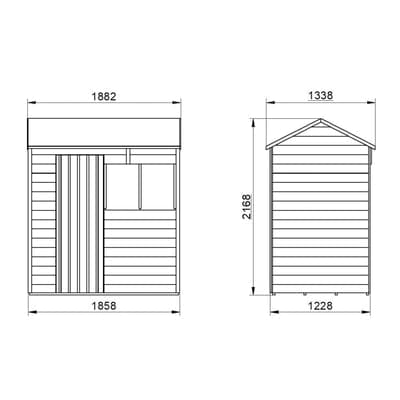 4LIFE Overlap Pressure Treated Reverse Apex Shed - All Sizes