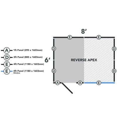 4LIFE Overlap Pressure Treated Reverse Apex Shed - All Sizes