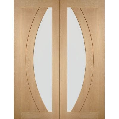 Salerno Internal Oak Rebated Door Pair with Clear Glass