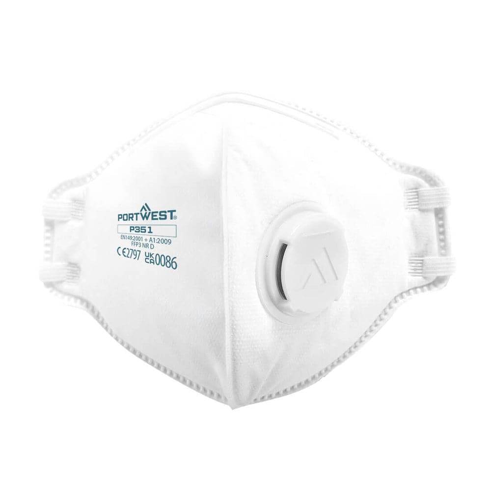 Portwest P351 FFP3 Valved Dolomite Fold Flat Respirator (Pack of 20)