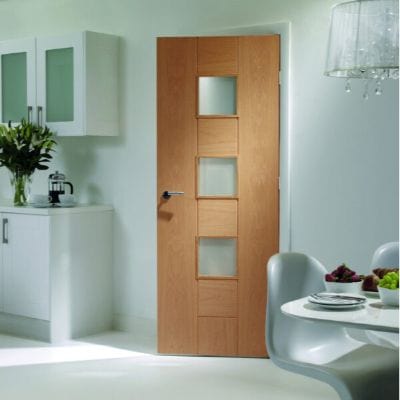 Messina Internal Oak Door with Obscure Glass - All Sizes