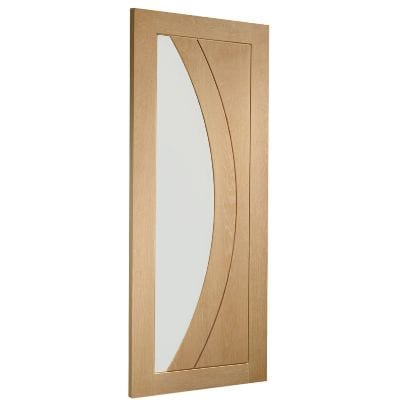 Salerno Unfinished Internal Oak Door with Clear Glass