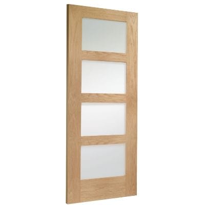 Internal Oak Pre-Finished Shaker 4 Light with Clear Glass