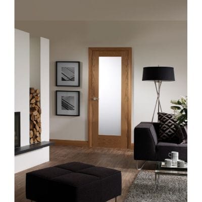 Pattern 10 Unfinished Internal Oak Door with Obscure Glass