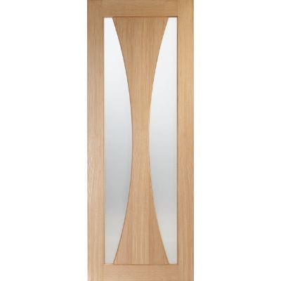 Verona Pre-Finished Internal Oak Door with Clear Glass