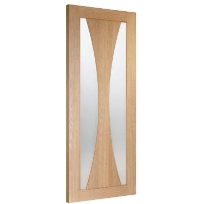 Verona Pre-Finished Internal Oak Door with Clear Glass
