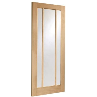 Worcester Pre-Finished Internal Oak Door with Clear Glass