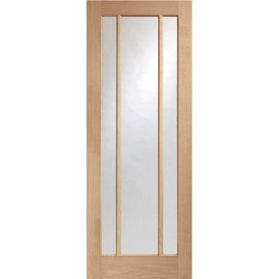 Worcester Pre-Finished Internal Oak Door with Clear Glass