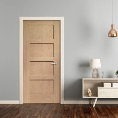 Shaker 4 Panel Pre-Finished Internal Oak Fire Door