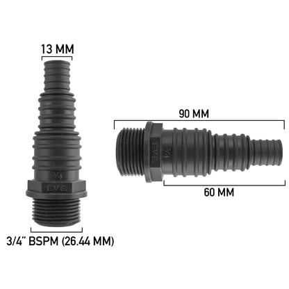 IBC 2” S60X6 Cap with Lever Valve and Pond Connector 13/20/25mm Barb