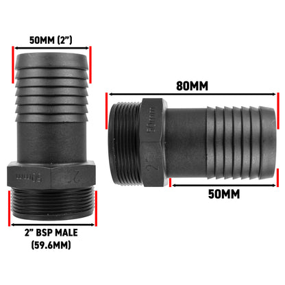 Pond Straight Connector 2" BSPM - 50mm