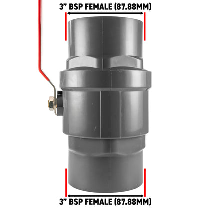 PP 3" BSPF Stopcock with Stainless Steel Ball Valve and Handle