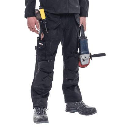 Herock Dagan Short Leg Water-Repellent Holster Pocket Kneepad Trousers Black, 40" Waist 28" Leg