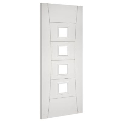 Pamplona White Primed Glazed Internal Fire Door - All Sizes