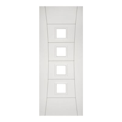 Pamplona White Primed Glazed Internal Fire Door - All Sizes