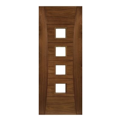 Pamplona Walnut Prefinished Glazed Internal Fire Door FD30 - All Sizes