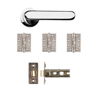 Parga Polished Chrome Door Handle Kit