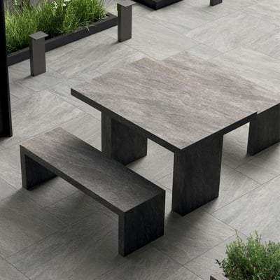 Ceres Slate Finish Outdoor Pebble Paving Tile (Pack of 2)